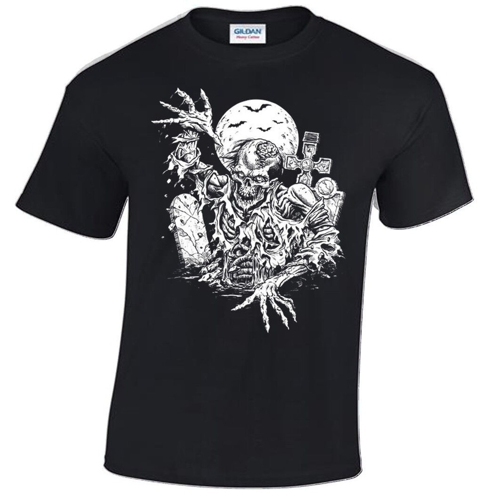 Zombie Mens Tshirt Tomb Grave Zombies Goth Rock Punk Horror Gift